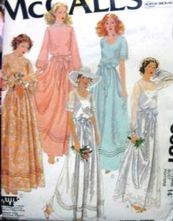 6681 MCCALLS 1979 BRIDES/ MAID FLOOR GOWN, BELT,  SLIP PATTERN 6,10,12, 14